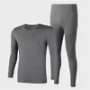 Ropa de otoño en oferta traje para casa hombre algodón ropa interior térmica fina cuello redondo ajustado talla grande suéter de algodón prenda base pantalones largos para hombre