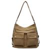 Versión Coreana Ins Nuevo Bolso Tote de Color Sólido de Alto Valor Estilo Perezoso con Múltiples Bolsillos para Mujer Ligero Gran Capacidad Bolso Cruzado