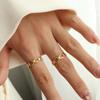Anillo hueco con articulación de hueso estilo francés Marka, anillo de cola que combina con todo, anillo ajustable con apertura, joyería de acero y titanio.