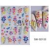Nuevas pegatinas para decoración de uñas, venta al por mayor, verano transfronterizo, 5D, en relieve, flores, hojas doradas, margaritas, pegatinas adhesivas para uñas.