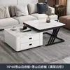 Mesa de centro de lujo ligero para sala de estar, uso doméstico, vidrio y losa de roca, mesa de moda, minimalista moderno, apartamento pequeño, mesa de centro cuadrada nueva