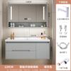 Nuevo Estilo Panel de Puerta de Roble Mesa de Lavado Combinación Lavabo Lavabo para Baño Crema Gabinete de Baño Integrado Lavabo