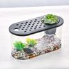 Tanque de peixes de mesa HD Tanque de tartaruga transparente de plástico Micro paisagem Escritório Tanque ecológico Ornamentos de paisagismo Aquário preguiçoso