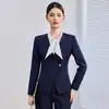 Conjunto de Traje Profesional Gris para Mujer Otoño 2026 para Departamento de Ventas y Recepcionistas de Hotel