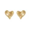 Pendientes de botón con diseño de nicho de aguja de plata S925, hechos a mano, con textura que combina con todo, hermosos pendientes femeninos de estilo frío de alta gama.