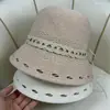 Nuevo Estilo Primavera/Verano 2024 Sombrero de Pescador Calado con Correa de Cadena, Ala Ancha Ajustable, Elegante Sombrero de Cubo con Ala Grande para el Sol