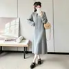 Vestido de Maternidad de Moda 2026 con Pedrería, Vestido Suéter de Estilo Casual, Vestido de Punto para Madres Embarazadas