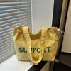 Bolso Grande de Lona con Letras de Estilo Coreano 2025 Otoño Nuevo Bolso de Mano para Mujer Bolso de Nailon de Gran Capacidad para Estudiantes Universitarios