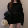 Camiseta Blanca de Manga Larga para Mujer Otoño Sudadera Holgada Para Usar en Capas con Camiseta Base Invierno Seda de Leche 200g Trendy