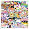 50 Pegatinas Originales de Animales Corriendo Pintadas a Mano, Exquisitas Caricaturas Versión Q para Manualidades DIY Guka Pegatinas para Laptop