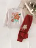 Exportación Transfronteriza de Otoño de Amazon Ropa Infantil Estilo Deportivo Casual Patrón Estampado Traje de Pantalón de Manga Larga Conjunto de Dos Piezas