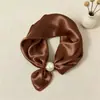 Bufanda de Seda con Hebilla Magnética Verano Delgada Decorativa para el Cuello Tacto de Alta Gama Hebilla Magnética de Perla Bufanda de Seda para Personas Perezosas Corbata de Cuello Venta al por Mayor