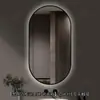 Espelho inteligente de banheiro oval com moldura de alumínio, espelho com iluminação LED, espelho de parede para toucador para o banheiro, disponível para vendas transfronteiriças e personalizável