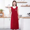 Nuevo delantal impermeable de color liso y longitud larga para catering y trabajo en cocina, a prueba de aceite y resistente a las manchas, se puede imprimir con logo, fabricante