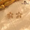 Aretes de Flor Exquisitos y Brillantes Ai Tong Jewelry Aretes de Alto Nivel con Detalle Suave Aretes Versátiles para el Uso Diario