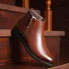 Precio especial liquidación botas de nieve para hombre antideslizantes versátiles cálidas de algodón con forro de terciopelo casual de cuero piel de vaca zapatos de algodón moda
