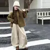 Conjunto de Otoño/Invierno para Niñas 2026 Nuevo Casual Estilo Coreano para Niños Medianos y Mayores Suéter Peludo con Forro de Terciopelo Ropa Interior Pantalones Deportivos Moderno