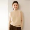 Novedad de Otoño 2026: Suéter de Cachemira Holgado para Mujer con Cuello Semi Alto, Versátil Tejido de Manga Larga