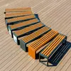 Bancos de madera casuales y resistentes a la intemperie para canchas de baloncesto interiores, gimnasios y patios residenciales