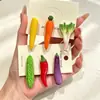 Pinzas para el cabello de verduras artificiales, pinzas para el cabello de chile y berenjena, pinzas laterales, accesorios para el cabello creativos para niñas, pinzas originales para el flequillo, adornos para el cabello