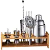 Conjunto de Coqueteleira de Aço Inoxidável, Coqueteleira, Ferramentas para Misturar Coquetéis, Copo Coqueteleira Profissional com Manivela Manual, Bar 1