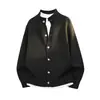 Suéter cárdigan de punto casual retro americano para hombre, tendencia otoño e invierno 2026 marca casual chaqueta holgada de color liso