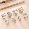 Anillo Popular de Acero Inoxidable Resistente al Desgaste Simple Moderno Diseño de Línea de Presión de Aceite Corona de Anillo Anillo para Dedo Fabricante
