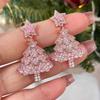 Aretes Transfronterizos, Lujo Accesible y Serie Femenina de Alta Gama para Navidad, Aretes de Diamantes de Árbol de Navidad, Atmósfera de Otoño e Invierno, Aretes Dulces