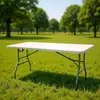 Mesa Plegable de 1.8 Metros para Comercio Transfronterizo, Mesa de Puesto, Mesa Rectangular Portátil de Plástico Moldeado por Soplado para Uso Doméstico y Exterior, Mesa de Exportación