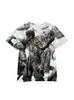 Fábrica de comércio exterior transfronteiriço mito negro Wukong desenho animado jogo 3A periférico tendência de impressão digital 3D Camiseta