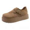 Zapatos Planos de Suela Gruesa para Personas Bajas Mocasines sin Cordones para Mujer 2026 Otoño Nueva Llegada Merade Retro Zapatos de Una Sola Pieza Mules