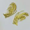 Pluma accesorios tridimensionales de cobre fundido diy semiacabado horquilla antigua tocado latón cobre embrión colgante cobre puro