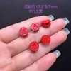 Accesorios Colgantes Cuadrados Redondos Largos con Carácter de Fortuna de Doble Cara de Arena Roja de Alto Contenido Pulsera de Cinabrio Rojo Agujero Recto para Manualidades de Cinabrio