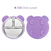 Plato Dividido de Silicona para Niños Transfronterizo con Diseño de Oso, Desmontable de Acero Inoxidable 304 con Ventosa, Juego de Vajilla de Silicona para Bebé