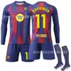 2526 Uniforme de Fútbol de Casa de Manga Larga del Barcelona No. 10 Camiseta Yamal No. 9 Lewandowski Set Nuevo de Invierno Otoño