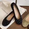 Sapatilhas Redondas Elegantes com Bolinhas para Mulheres, Outono 2026 Novo Slip-On com Solado Macio e Laço Raso