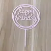 Decoração de bolo acrílica para inserir no bolo, cartão para bolo, decoração para festa de Aniversário Feliz, decoração de mesa de sobremesas