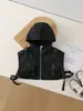 Conjunto de Ropa de Trabajo para Niños Otoño Nuevo Estilo Chaleco con Capucha Camisa de Mezclilla Pantalones Anchos Estampado de Tinta Conjunto de Tres Piezas Seguridad Clase A
