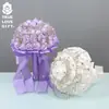 Corazón Amor Bodas Productos Estilo Coreano Ramo de Novia Hecho a Mano Tela Flor de Seda Ramo Bolsa Opp - Ramo de Mano de Flor de Seda