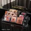 Caja de almacenamiento para paletas de sombras de ojos, cosméticos, transparente, organizador de escritorio, lápiz labial, polvo, base compacta, cojín de aire, esmalte de uñas, estante de exhibición