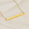 Colgante de Remo Horizontal de Acero de Titanio, Moderno, Sencillo y Personalizado, Cadena Larga Cuadrada Dorada, Versátil Estilo Nuevo
