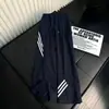 Pantalones de secado rápido de tres rayas estilo americano negro para hombre, pantalones de verano finos de seda de hielo acampanados, pantalones deportivos casuales de pierna recta a rayas