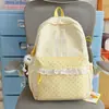 Mochila para niña con ribete de encaje estilo japonés, bolsa linda de doble hombro estilo universitario ins, mochila a cuadros de gran capacidad para estudiantes de secundaria