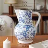 Nuevo Estilo Chino Medieval Azul y Blanco Porcelana Florero Arreglo Floral Adornos Gama Alta Nicho Retro Cerámica Florero Cerámica Florero
