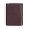 Carteira Masculina Casual Retro de Couro Genuíno Bloqueio Rfid Anti-Escaneamento Múltiplos Compartimentos para Cartão Carteira Curta Porta-Notas Dólar Americano Retro Europeu e Americano