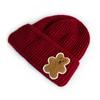 Gorro infantil de hermano gato, nuevo y bonito gorro de punto de oso, para bebés, masculinos y femeninos, de color liso, con bridas, moderno gorro de lana.