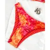 2026 Nuevo Bikini Transfronterizo Europeo y Americano Estampado Sexy de Atar Traje de Baño de Dos Piezas para Mujer Playa Spa Traje de Baño Venta al por Mayor
