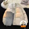 Venta al por mayor transfronteriza 2024 nueva chaqueta de algodón de doble cara para invierno para hombres y mujeres, cuello alto, reversible, una pieza envío directo