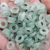 Anel Jade Verde Claro Jade Jade Furo Grande Contas Soltas Jade Material Bashan Anel com Fivela de Jade Pulseira Colar Acessórios de Joias Contas