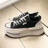 Zapatos de Lona con Suela Gruesa y Diseño de Nicho de Grulla Blanca para Mujer 2026 Verano Nuevos Zapatos de Plataforma que Aumentan la Altura de Moda Versátiles Casuales